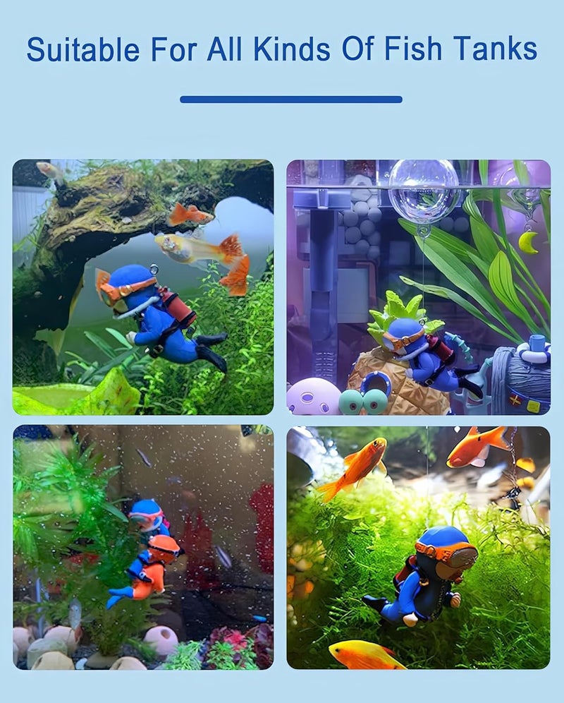 SUPTEC Mixed Color Floating Fish Tank Decorations - Cute Little Astronauts Aquarium Accessories - Suitable for All Kinds of Fish Tanks - Image 5